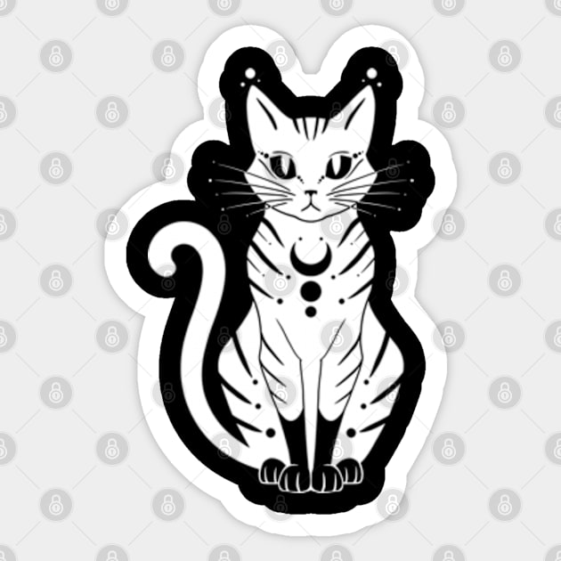 Mystical Cat Sticker by IJ